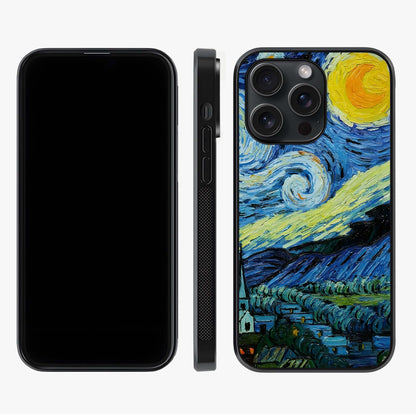 Van Gogh Art Glass Case displayed upright for full design visibility and premium finish.