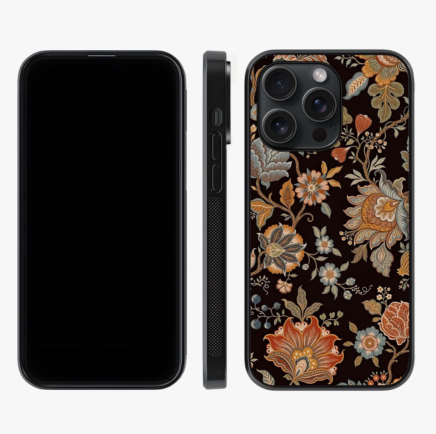 Vintage Floral Dream Glass Case displayed upright for full design visibility and premium finish.