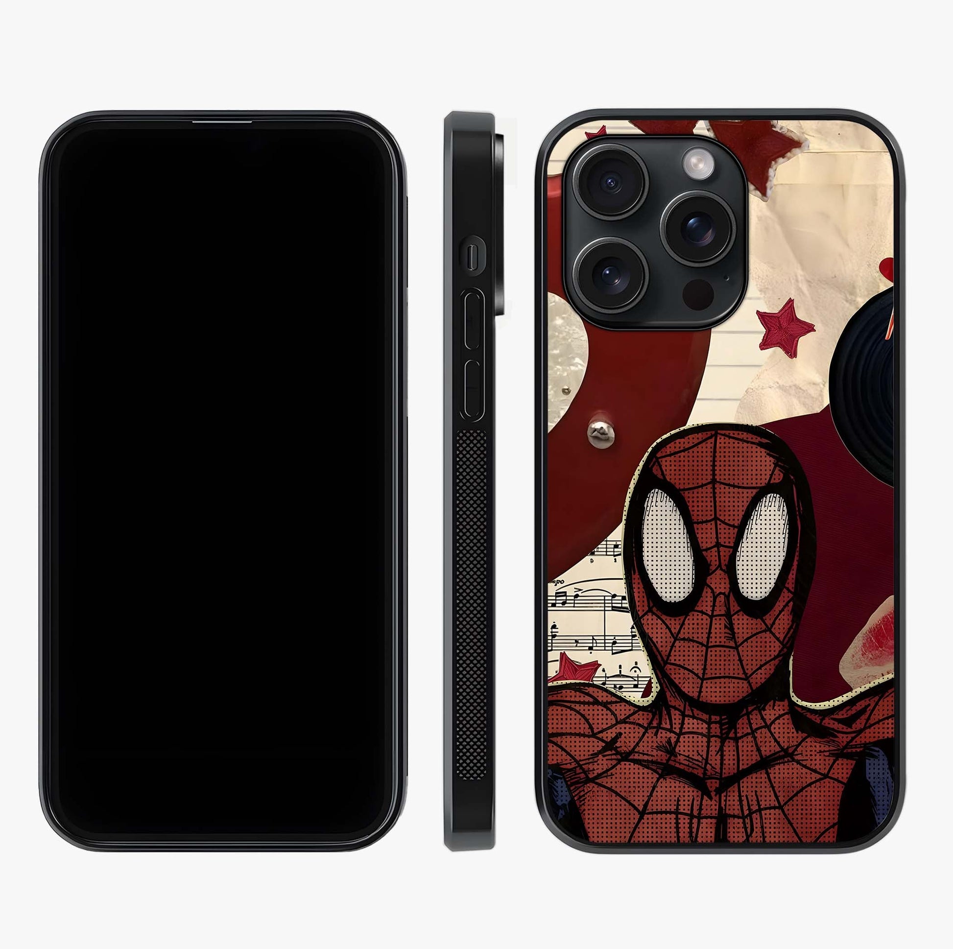Web Warrior Vibes Glass Case displayed upright for full design visibility and premium finish.