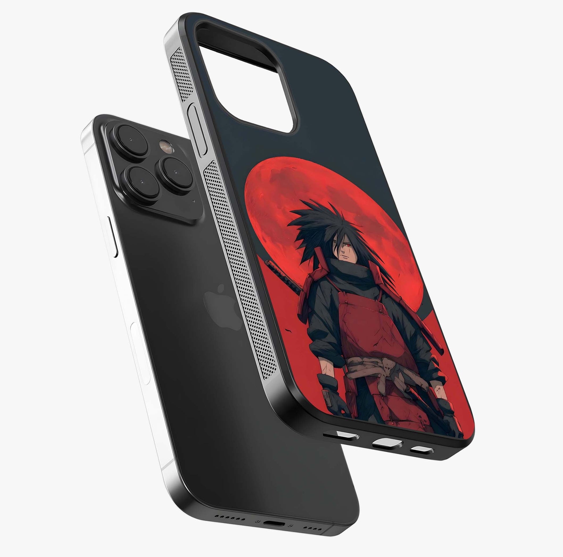 Crimson Moon Warlord Glass Case photographed in natural light showing reflective finish and design depth.