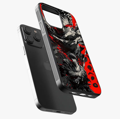 Demon Sword Resolve Glass Case photographed in natural light showing reflective finish and design depth.