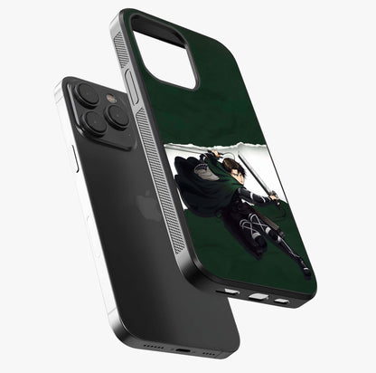 Emerald War Vanguard Glass Case photographed in natural light showing reflective finish and design depth.