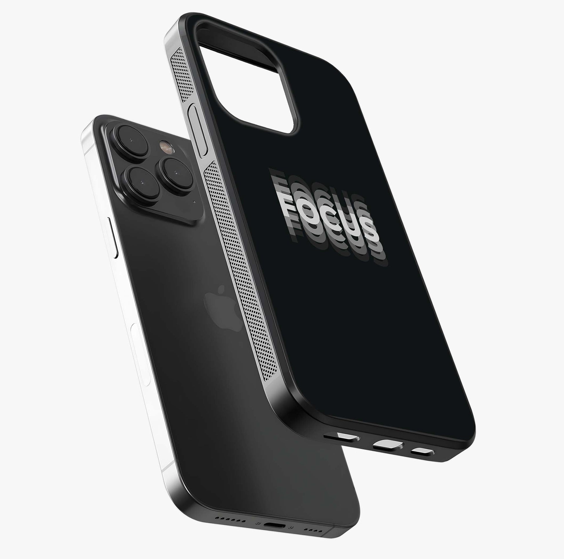 Focus Mode On Glass Case photographed in natural light showing reflective finish and design depth.