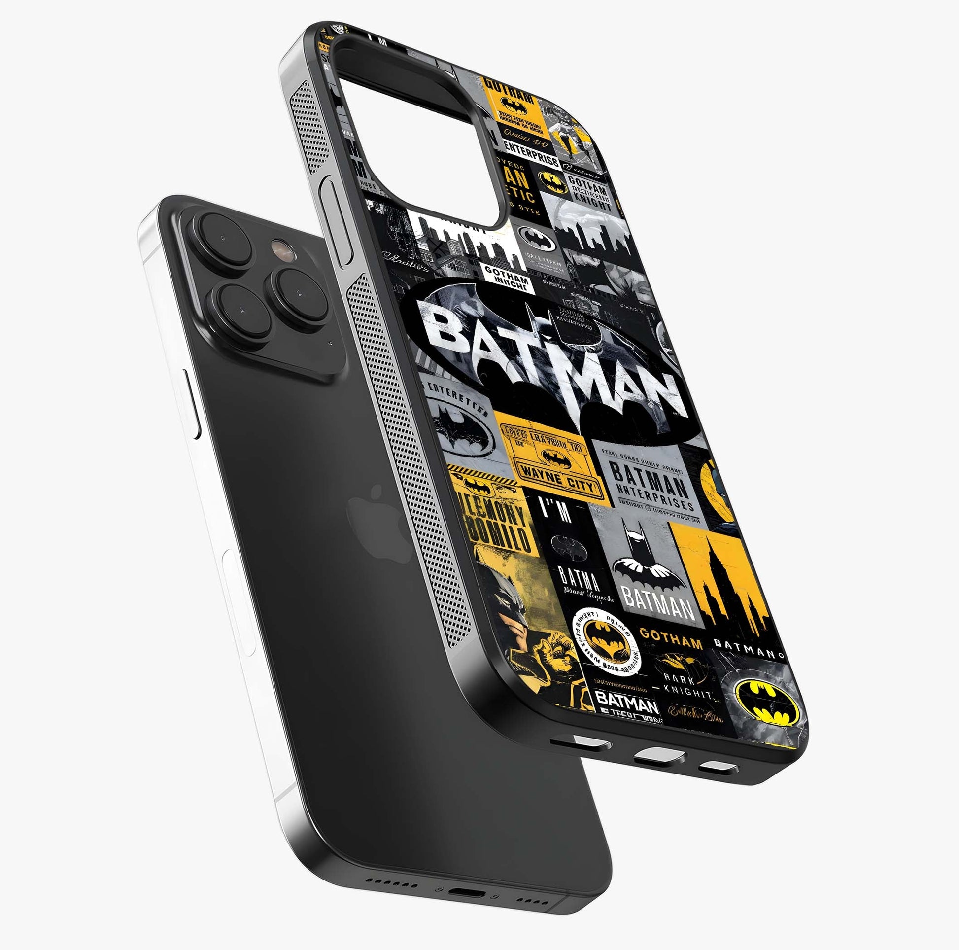 Knight Gotham Rise Glass Case photographed in natural light showing reflective finish and design depth.