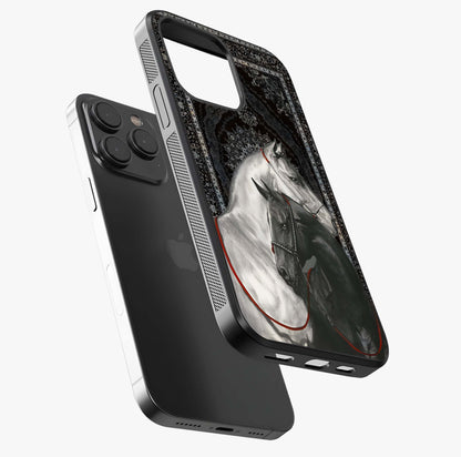Majestic Ride Legacy Glass Case photographed in natural light showing reflective finish and design depth.