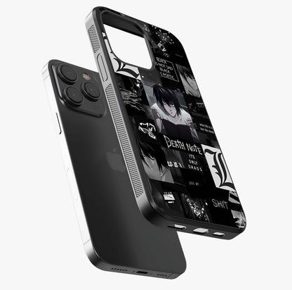Midnight Chaos Mind Glass Case photographed in natural light showing reflective finish and design depth.