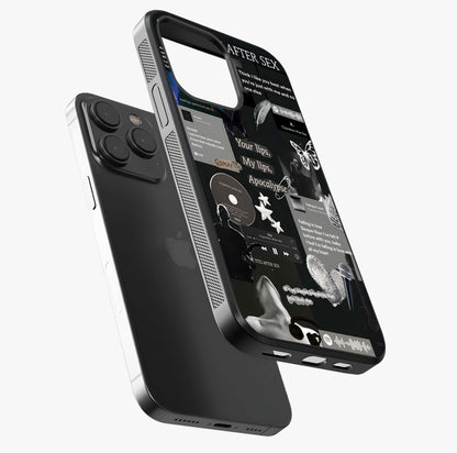 Midnight Love Echo Glass Case photographed in natural light showing reflective finish and design depth.