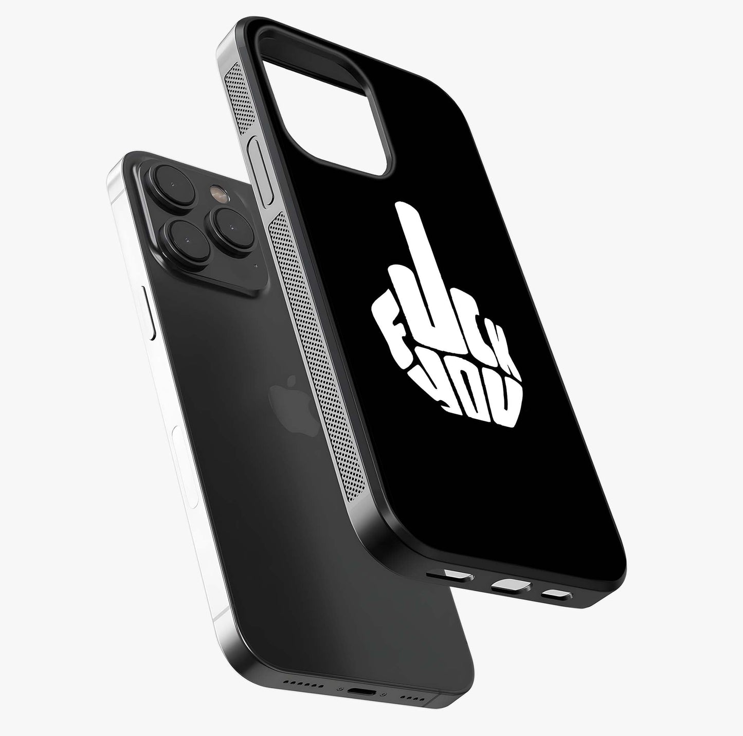 Rebel Mode On Glass Case photographed in natural light showing reflective finish and design depth.