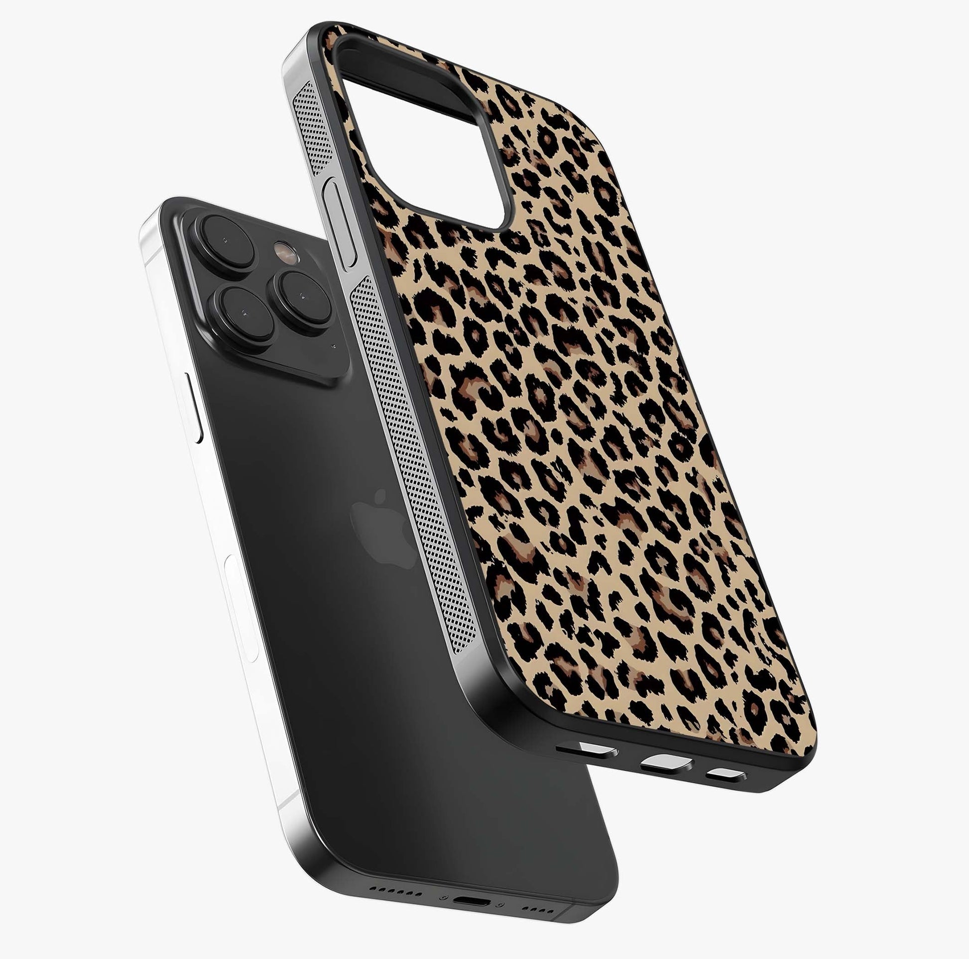 Savage Chic Pattern Glass Case photographed in natural light showing reflective finish and design depth.
