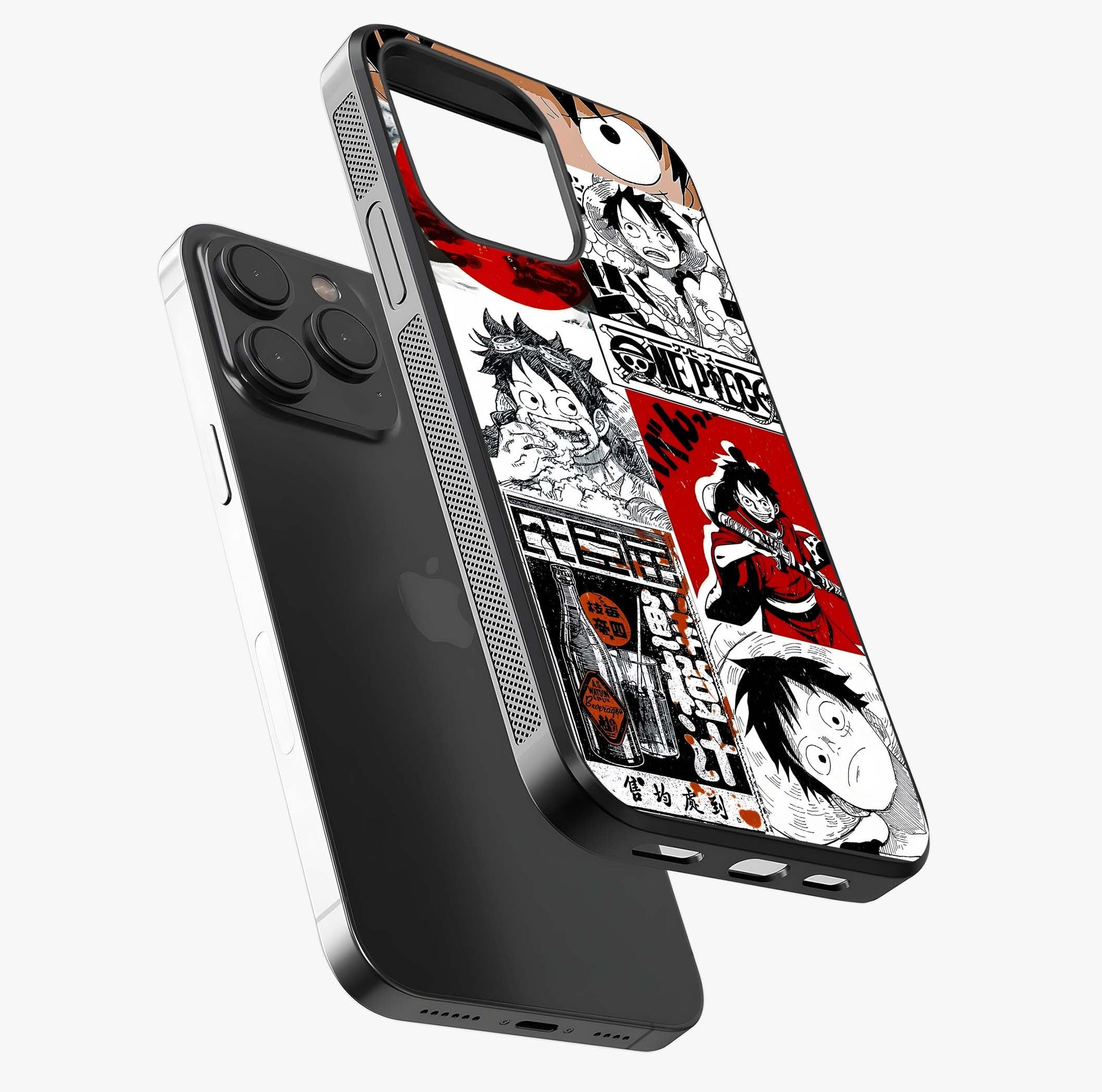 Strawhat Chaos Panels Glass Case photographed in natural light showing reflective finish and design depth.