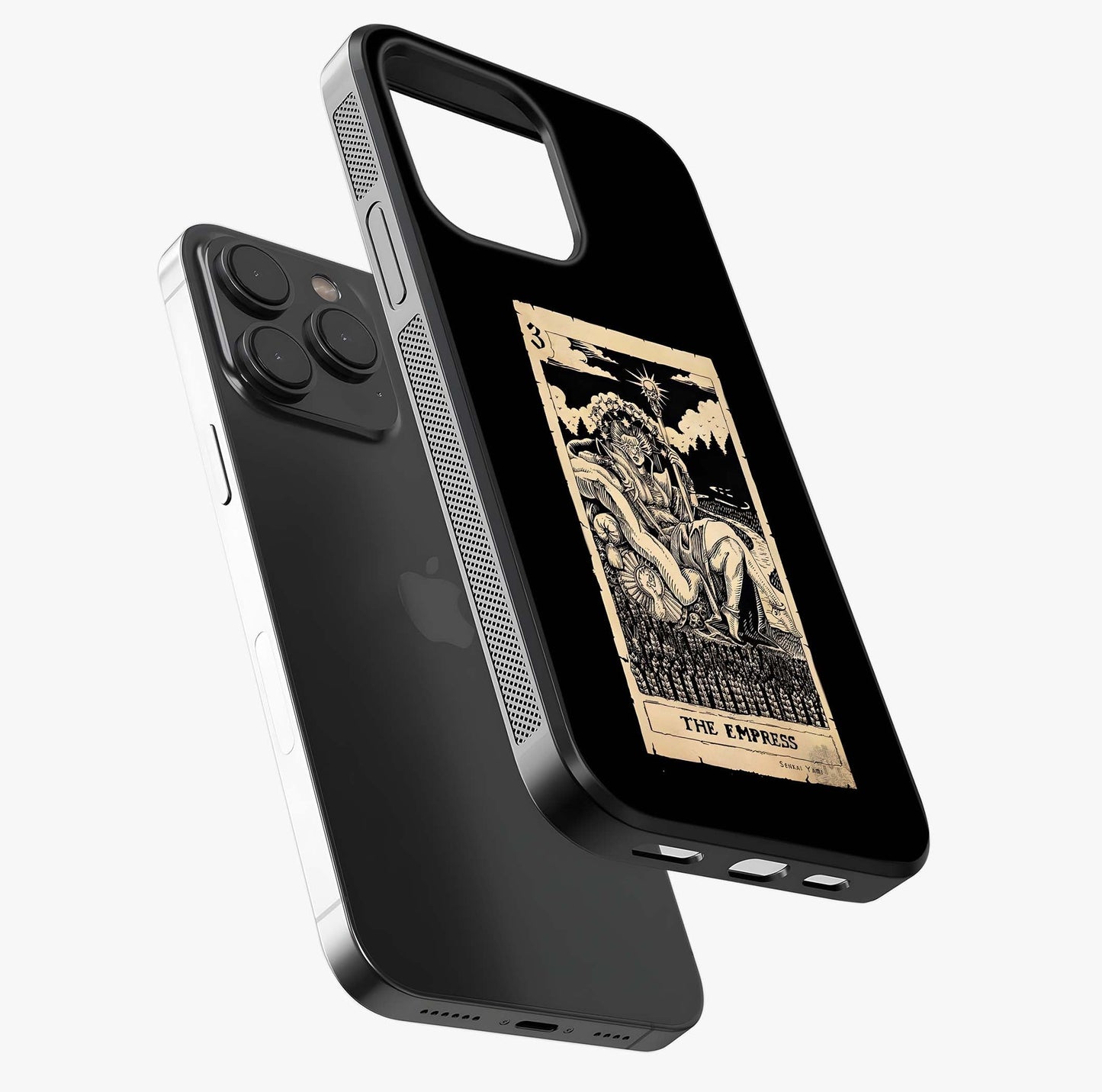 The Empress Glass Case photographed in natural light showing reflective finish and design depth.