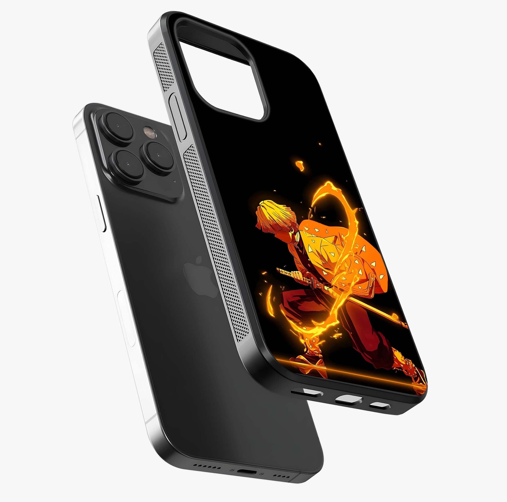 Thunder Flame Execution Glass Case photographed in natural light showing reflective finish and design depth.
