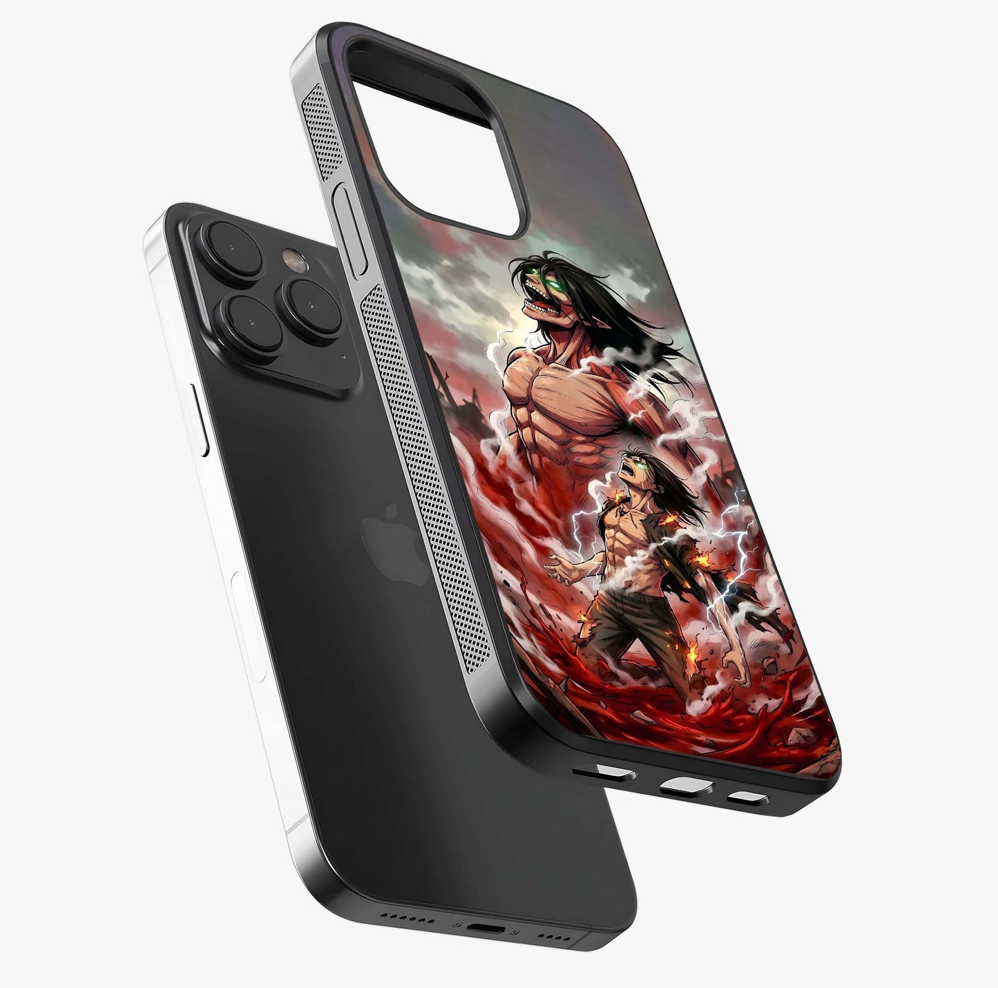 Titan Awakening Fury Glass Case photographed in natural light showing reflective finish and design depth.
