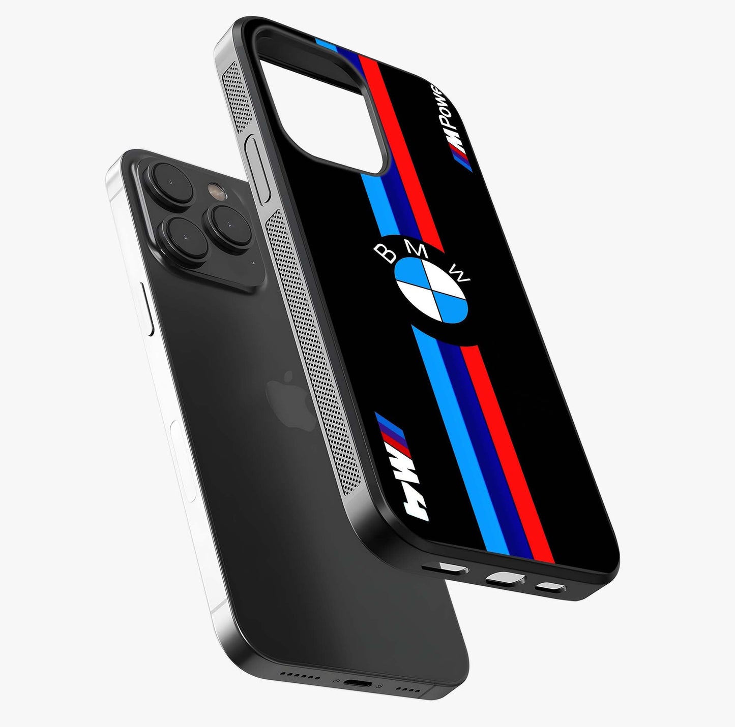 Turbo Bmw Beast Glass Case photographed in natural light showing reflective finish and design depth.