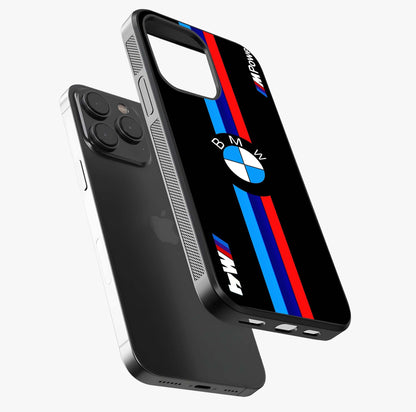 Turbo Bmw Beast Glass Case photographed in natural light showing reflective finish and design depth.