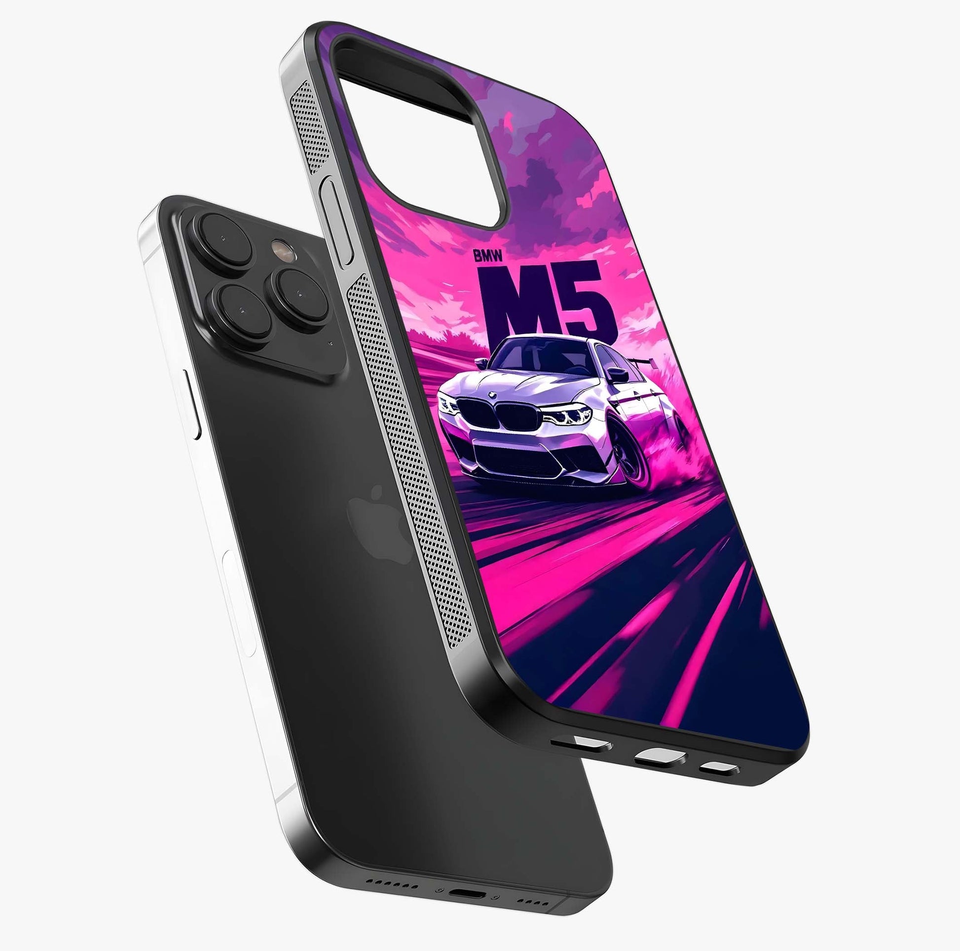 Velocity Drift Pulse Glass Case photographed in natural light showing reflective finish and design depth.