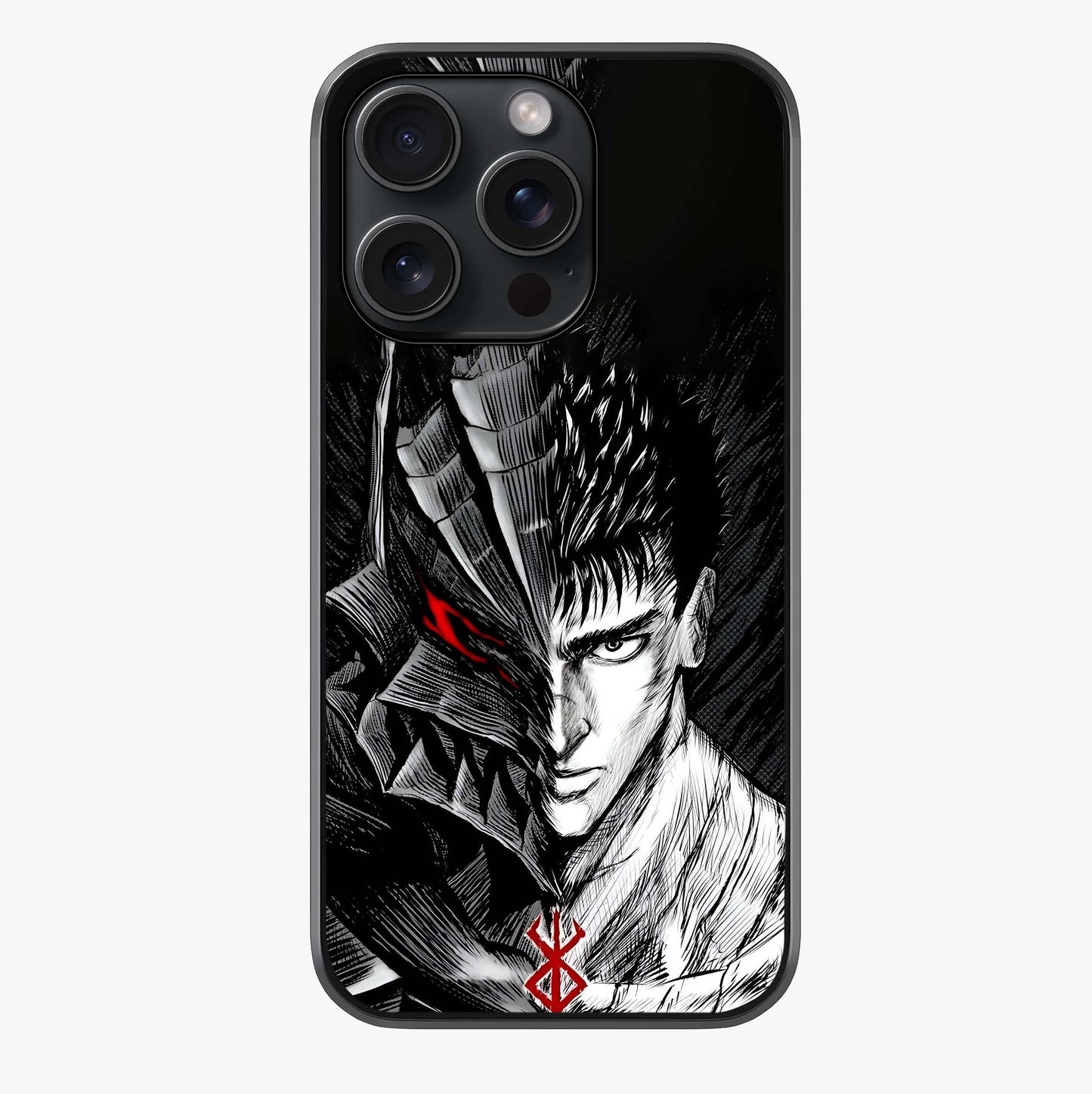 Berserker Blood Oath Glass Case showing full back design in clean flat view with glossy glass finish.