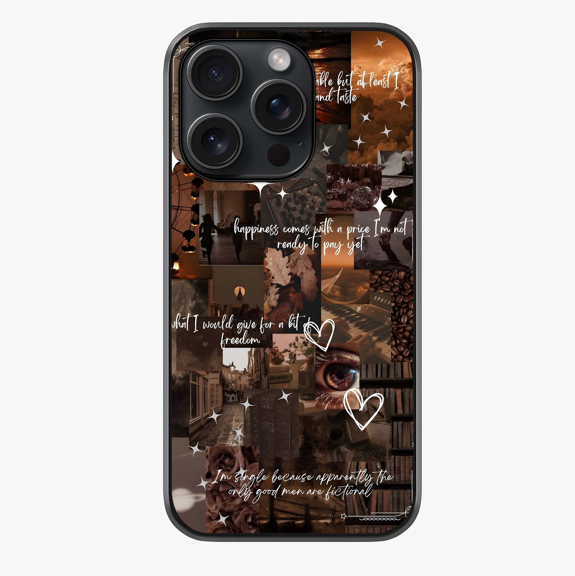 Bittersweet Aesthetic Chaos Glass Case showing full back design in clean flat view with glossy glass finish.