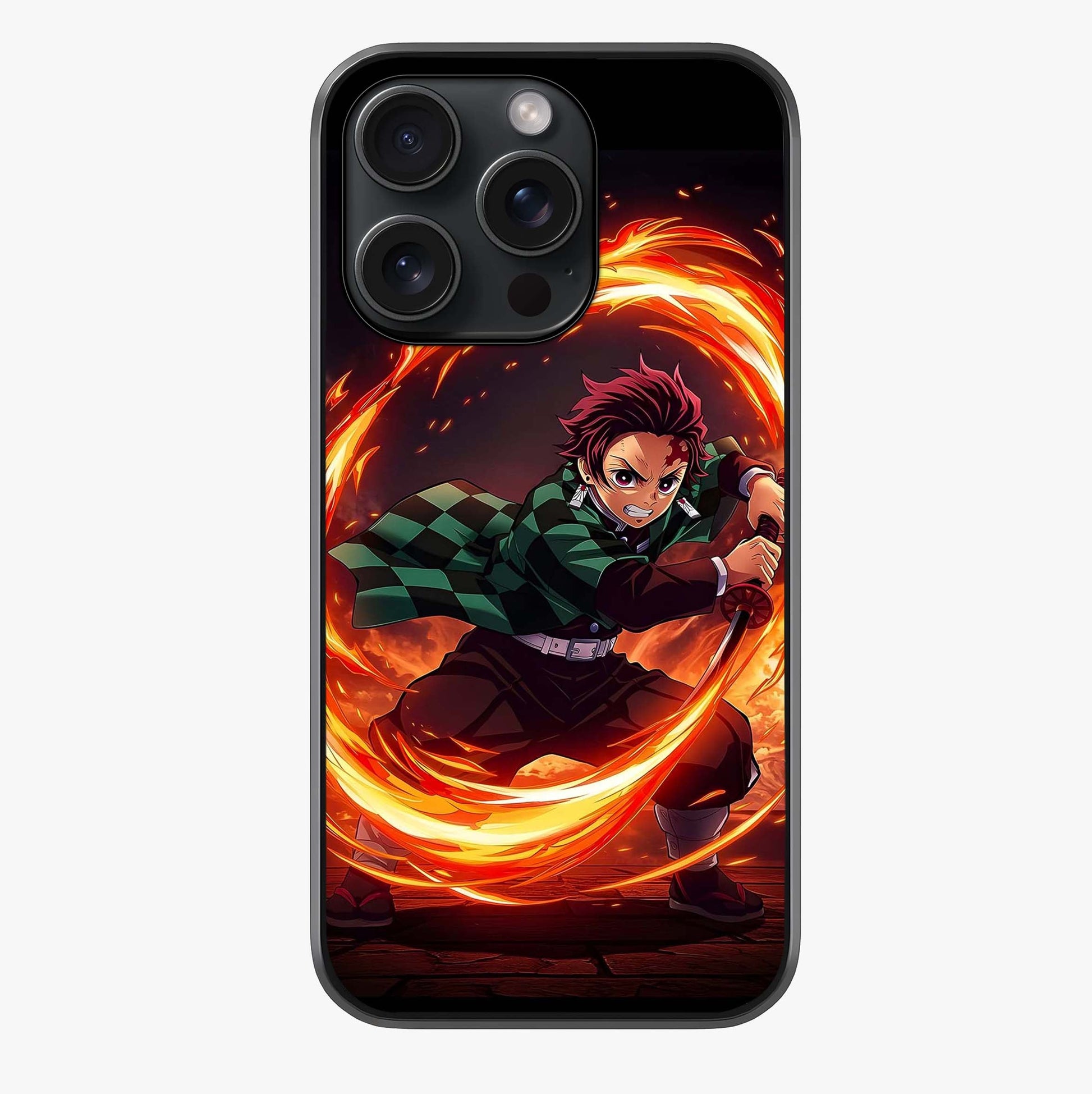 Blazing Sword Resolve Glass Case showing full back design in clean flat view with glossy glass finish.