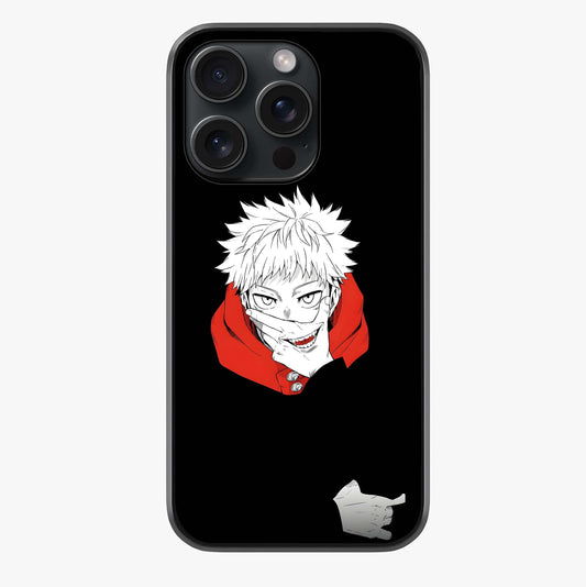 rimson Chaos Smile Glass Case showing full back design in clean flat view with glossy glass finish.