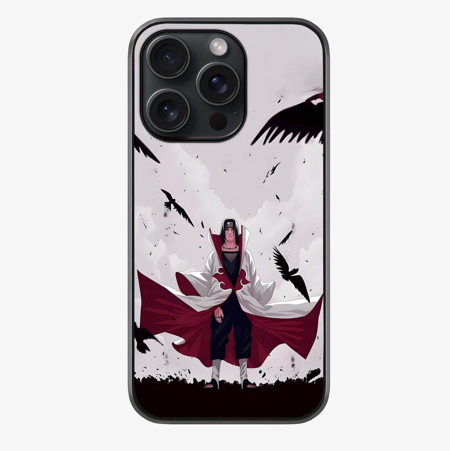 Crimson Crow Ascension Glass Case showing full back design in clean flat view with glossy glass finish.