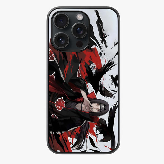 Crimson Crow Illusion Glass Case showing full back design in clean flat view with glossy glass finish.