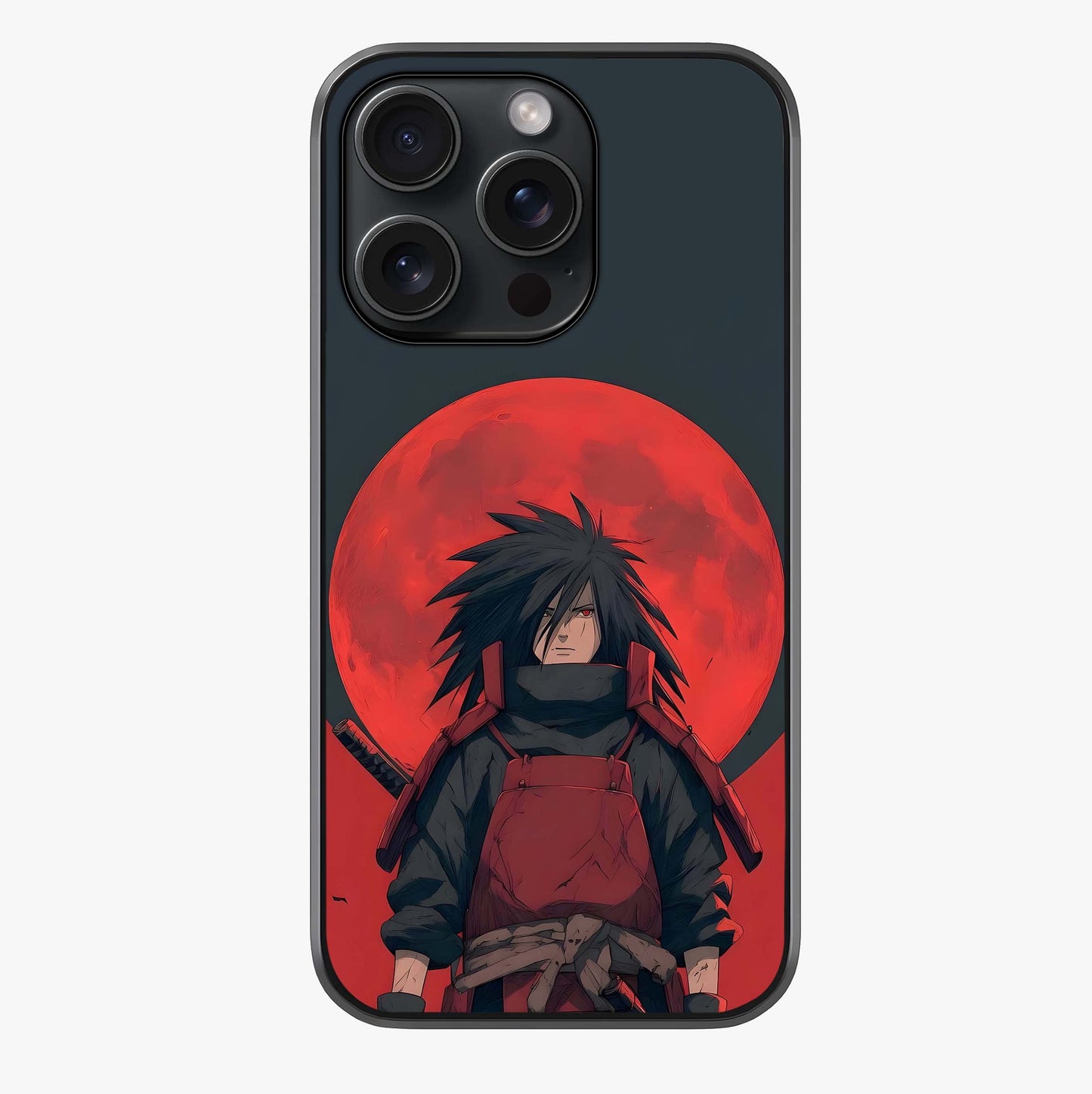 Crimson Moon Warlord Glass Case showing full back design in clean flat view with glossy glass finish.