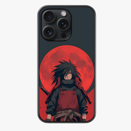 Crimson Moon Warlord Glass Case showing full back design in clean flat view with glossy glass finish.
