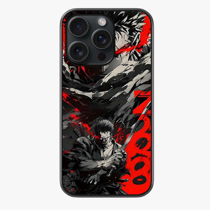 Demon Sword Resolve Glass Case showing full back design in clean flat view with glossy glass finish.