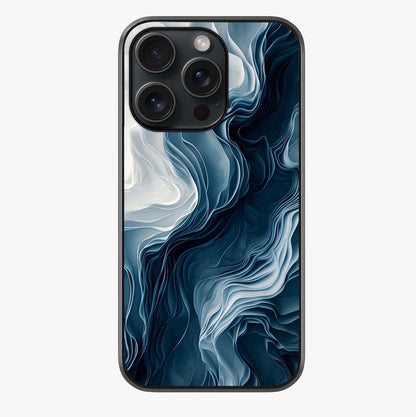 Ethereal Paper Marble Glass Case showing full back design in clean flat view with glossy glass finish.