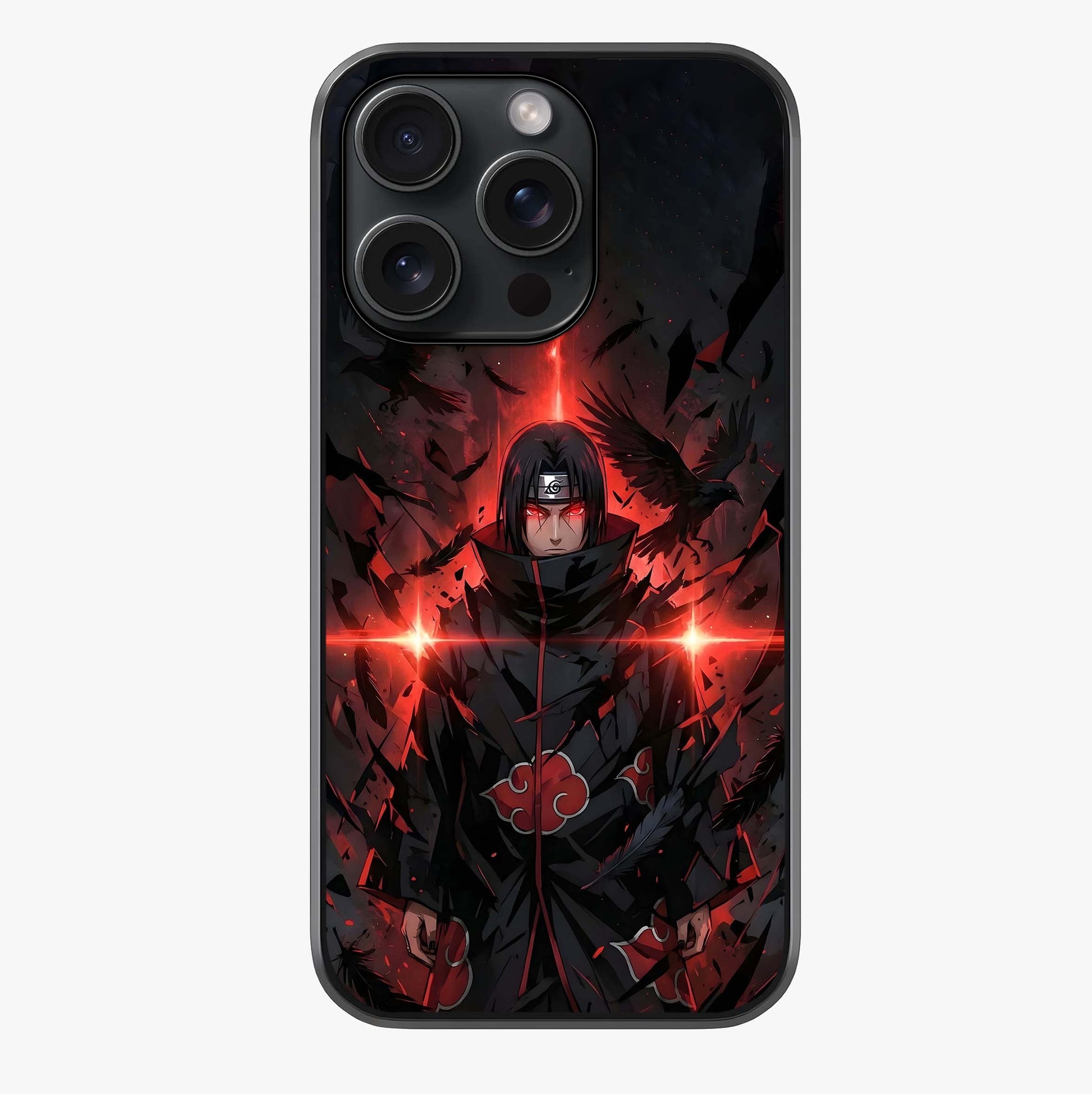Focused Blade Discipline Glass Case showing full back design in clean flat view with glossy glass finish.