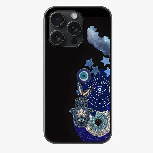 Galactic Charm Cluster Glass Case showing full back design in clean flat view with glossy glass finish.
