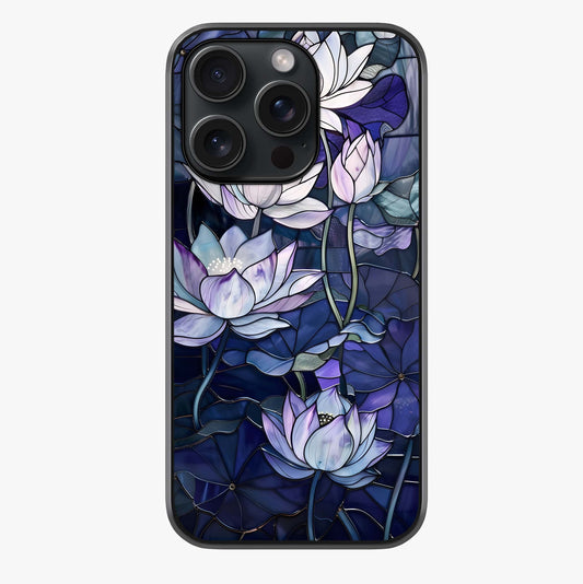 Gloss Petal Rush Glass Case showing full back design in clean flat view with glossy glass finish.