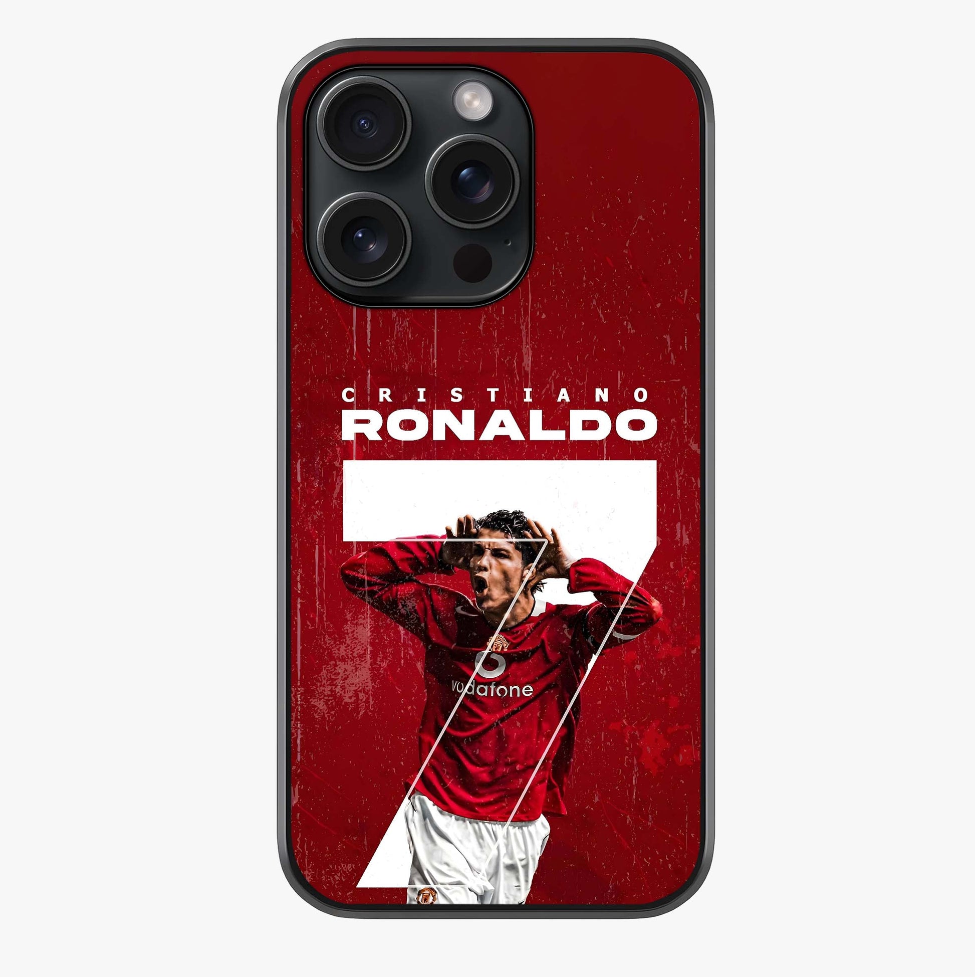 Goal Celebration Legacy Glass Case showing full back design in clean flat view with glossy glass finish.