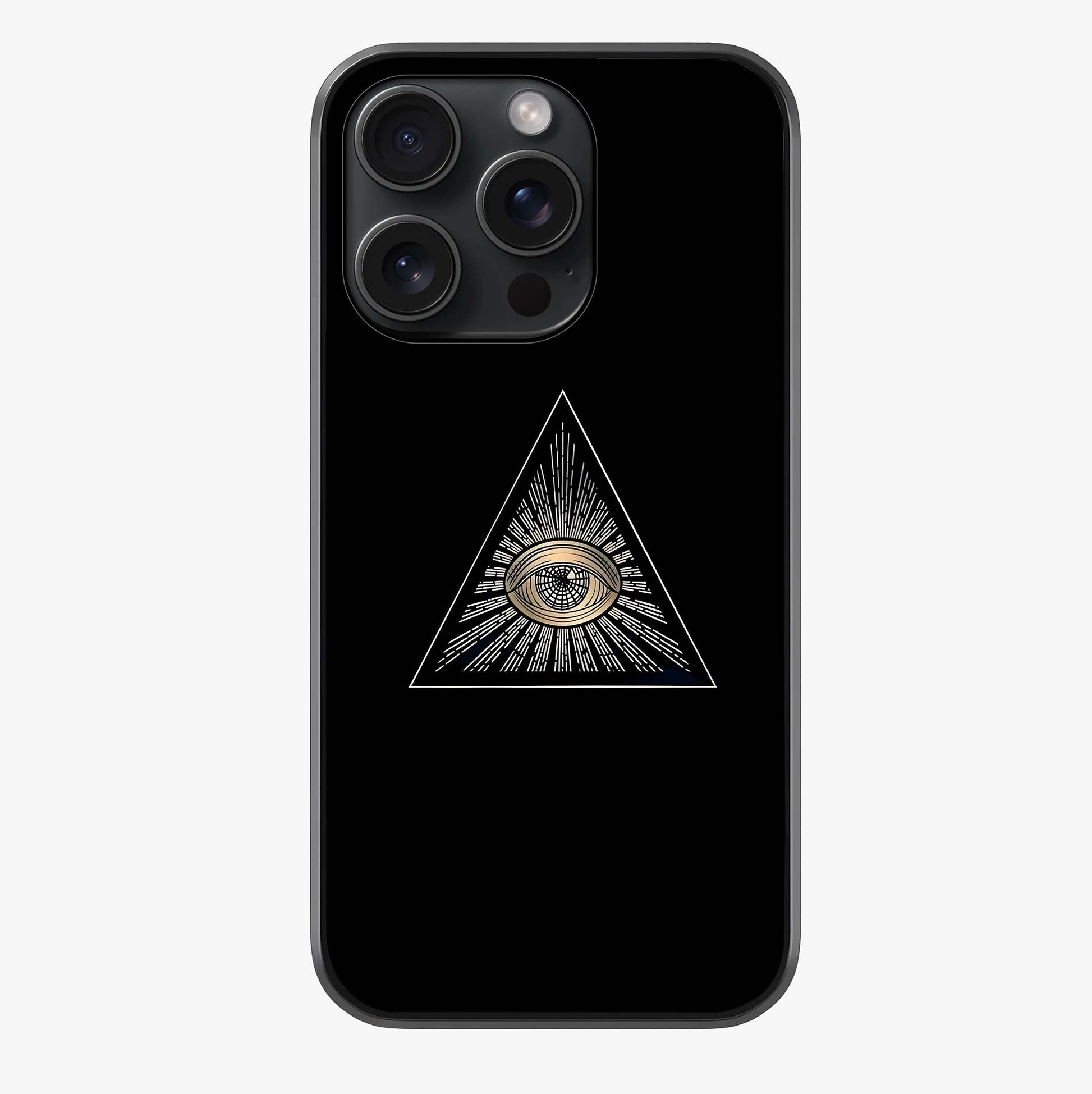 Illuminati Evil Glass Case showing full back design in clean flat view with glossy glass finish.