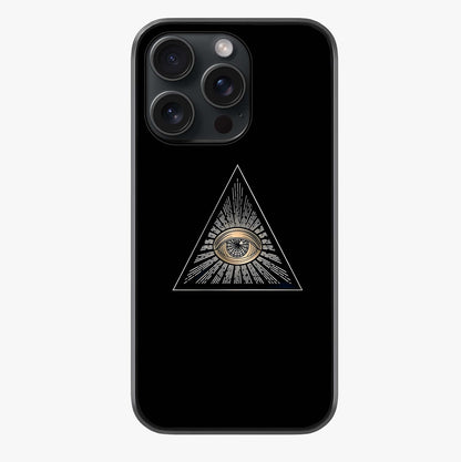 Illuminati Evil Glass Case showing full back design in clean flat view with glossy glass finish.