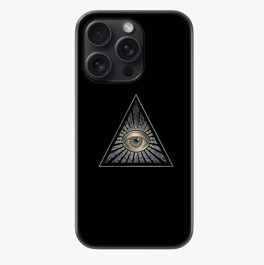 Illuminati Evil Glass Case showing full back design in clean flat view with glossy glass finish.