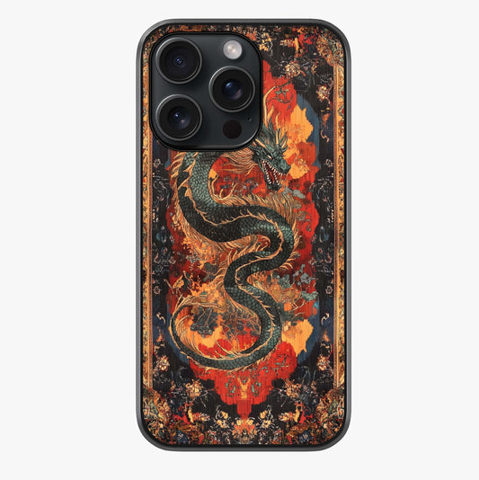 Inferno Dragon Soul Glass Case showing full back design in clean flat view with glossy glass finish.