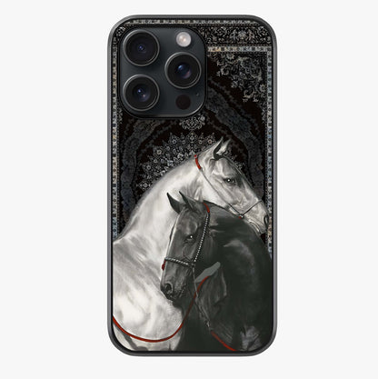 Majestic Ride Legacy Glass Case showing full back design in clean flat view with glossy glass finish.