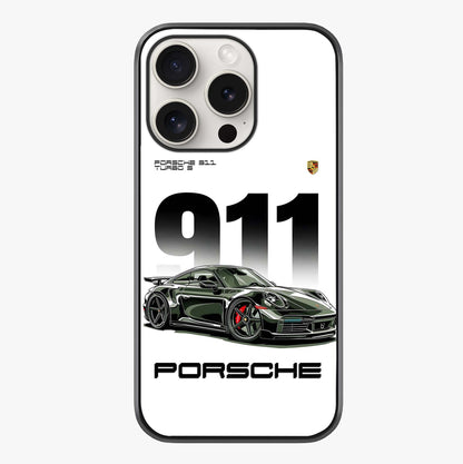 911 Turbo Dominance Glass Case showing full back design in clean flat view with glossy glass finish.
