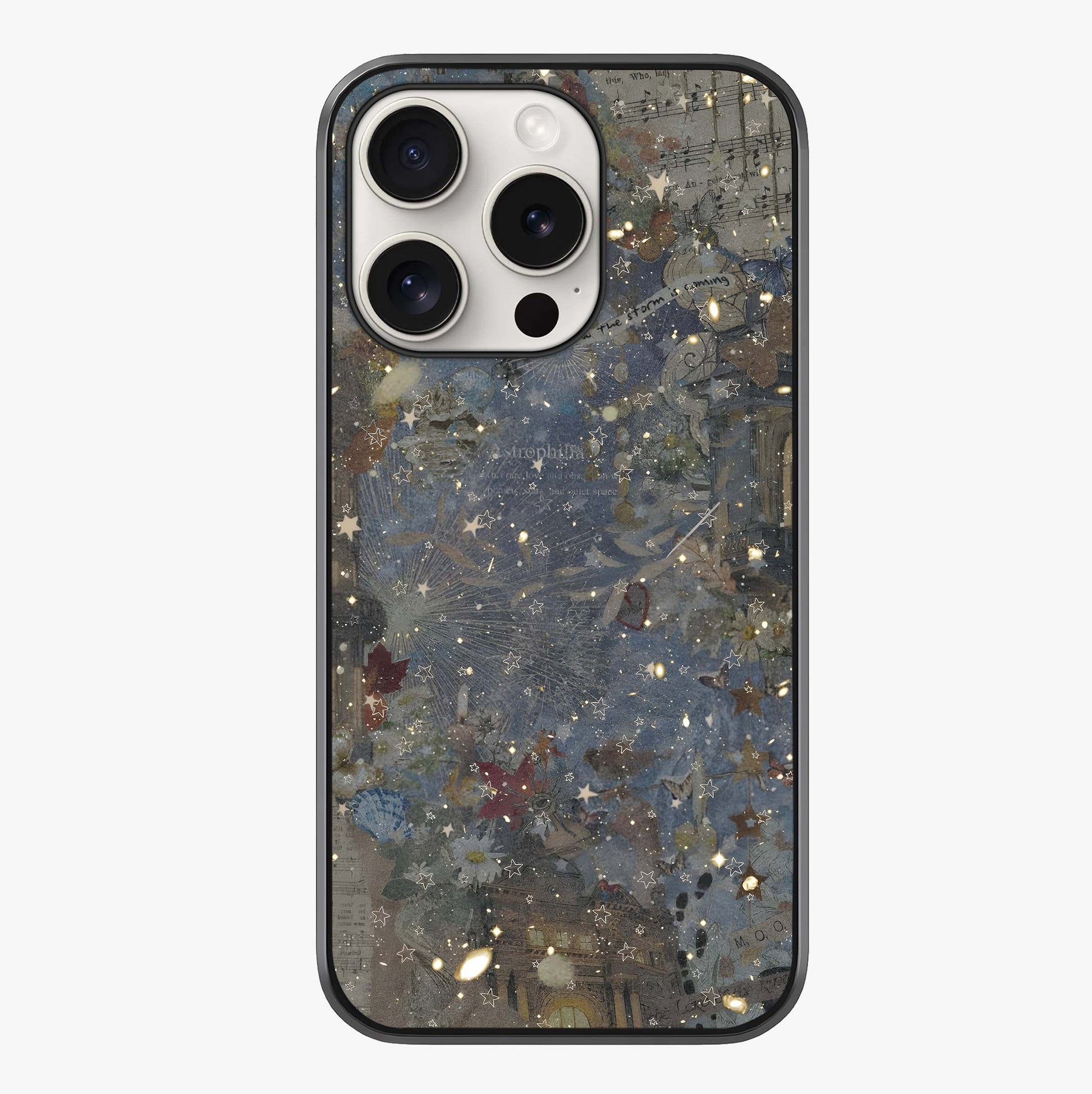 Aesthetic Astrolophia Glass Case showing full back design in clean flat view with glossy glass finish.