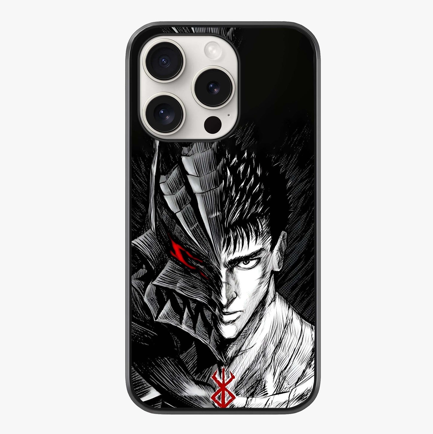 Berserker Blood Oath Glass Case showing full back design in clean flat view with glossy glass finish.