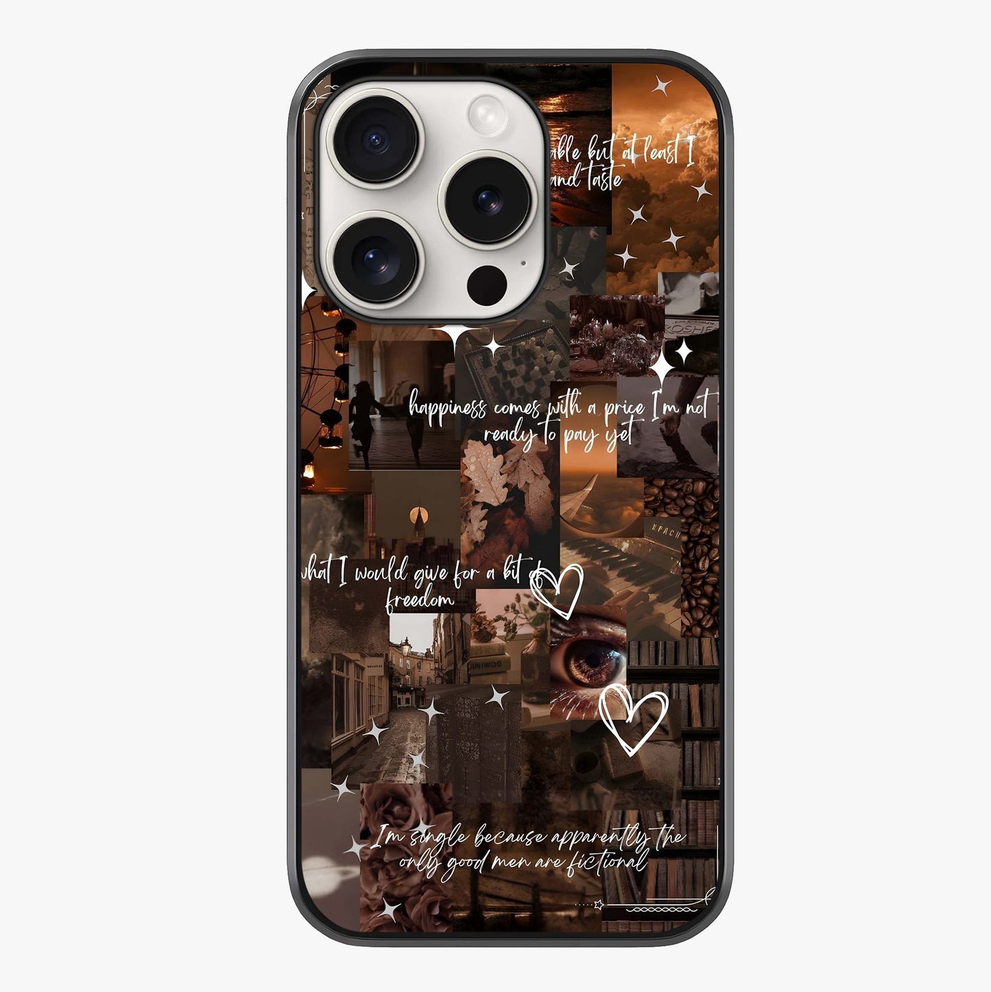 Bittersweet Aesthetic Chaos Glass Case showing full back design in clean flat view with glossy glass finish.