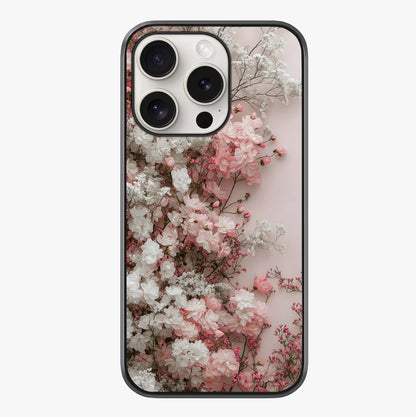 Blush Blossom Cloud Glass Case showing full back design in clean flat view with glossy glass finish.