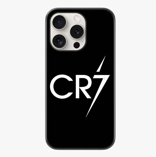 Cr7 Elite Strike Glass Case showing full back design in clean flat view with glossy glass finish.