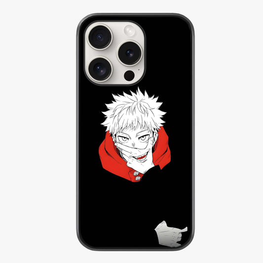 rimson Chaos Smile Glass Case showing full back design in clean flat view with glossy glass finish.