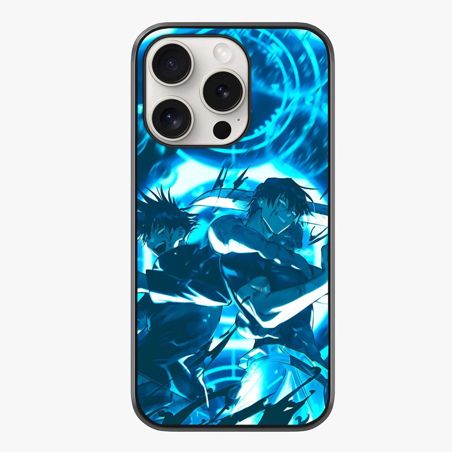 Cursed Energy Clash Glass Case showing full back design in clean flat view with glossy glass finish.