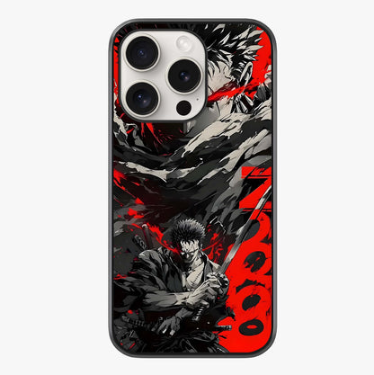 Demon Sword Resolve Glass Case showing full back design in clean flat view with glossy glass finish.