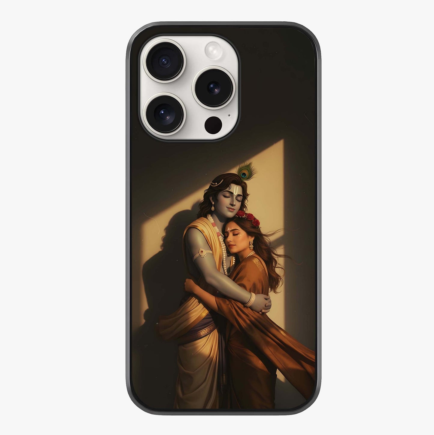 Divine Eternal Love Glass Case showing full back design in clean flat view with glossy glass finish.