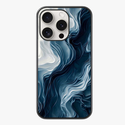 Ethereal Paper Marble Glass Case showing full back design in clean flat view with glossy glass finish.